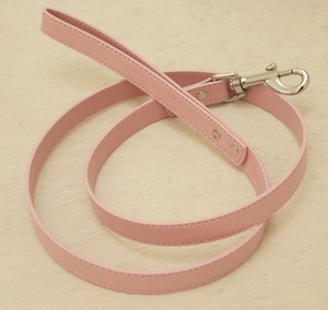 pink leather dog leash