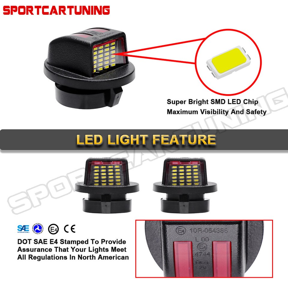 Pair LED License Plate Tag Lights For Ford F150 F250 F350 F450