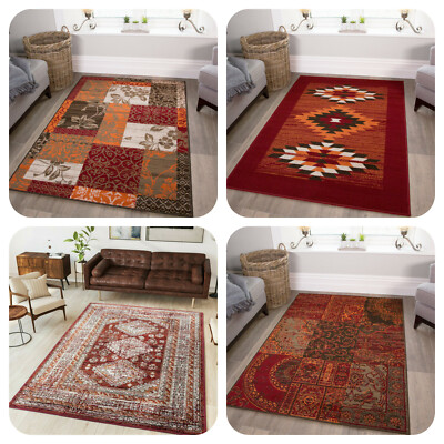 Rustic Red Traditional Rugs for Living Room Large Popular Area Mats ...