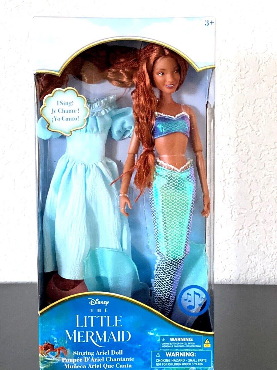 Disney Store Little Mermaid ARIEL LIVE ACTION Singing Doll HALLE