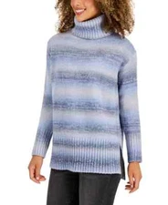 Style & Co Plus Size Turtleneck Tunic Sweater, - Ember Grey Blue  Sz 3X