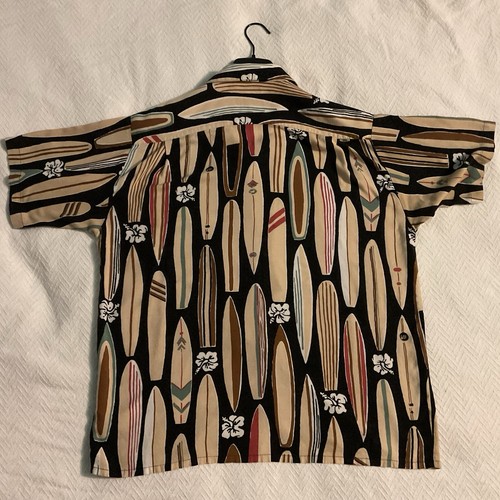 PINEAPPLE CONNECTION Surf Board Hawaiian Shirt Men’s Size Large Rayon - Picture 9 of 13
