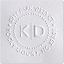 Custom Round Decorative Personalized Address Embosser With Monogram In Middle