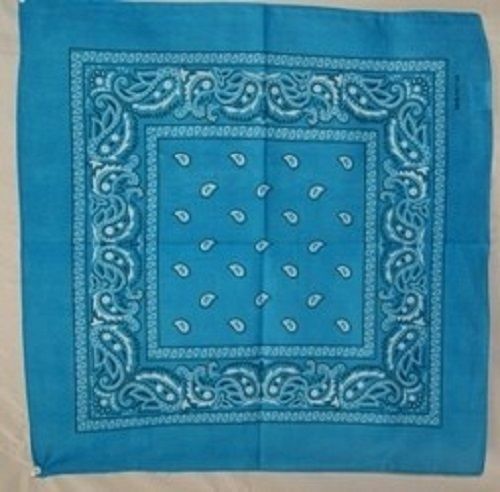 22"x22" Paisley Aqua Hellblau Bandana - Bild 1 von 4