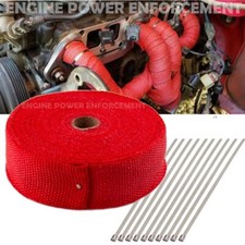 2 50ft Red Roll Exhaust Wrap Manifold Header Pipe Heat Wrap Tape W 10 Ties Kit 2 50ft Red Roll Exhaust Wrap Manifold Header Pipe Heat Wrap Tape W 10 Ties Kit