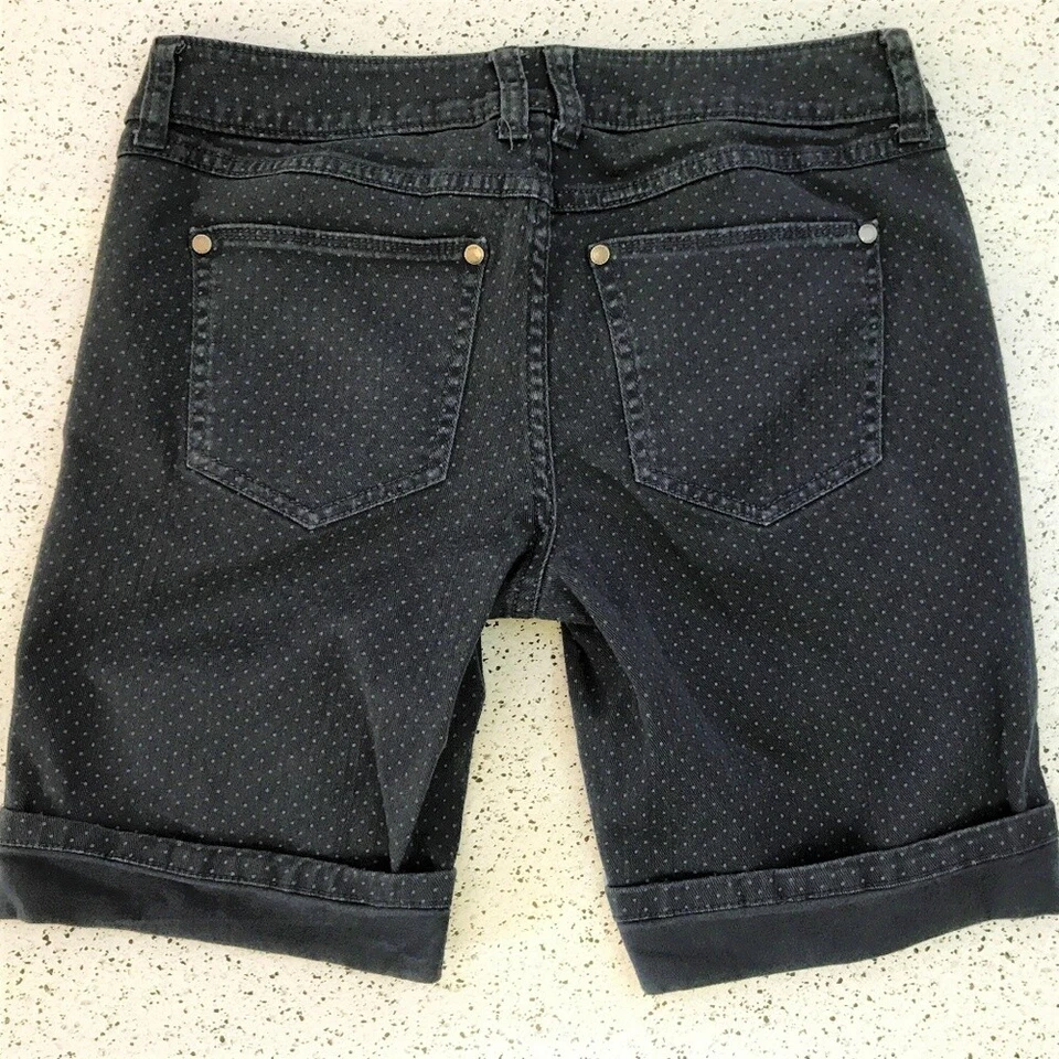 Elle Blue Cotton Dotted Bermuda Shorts 4 - Image 2 of 4