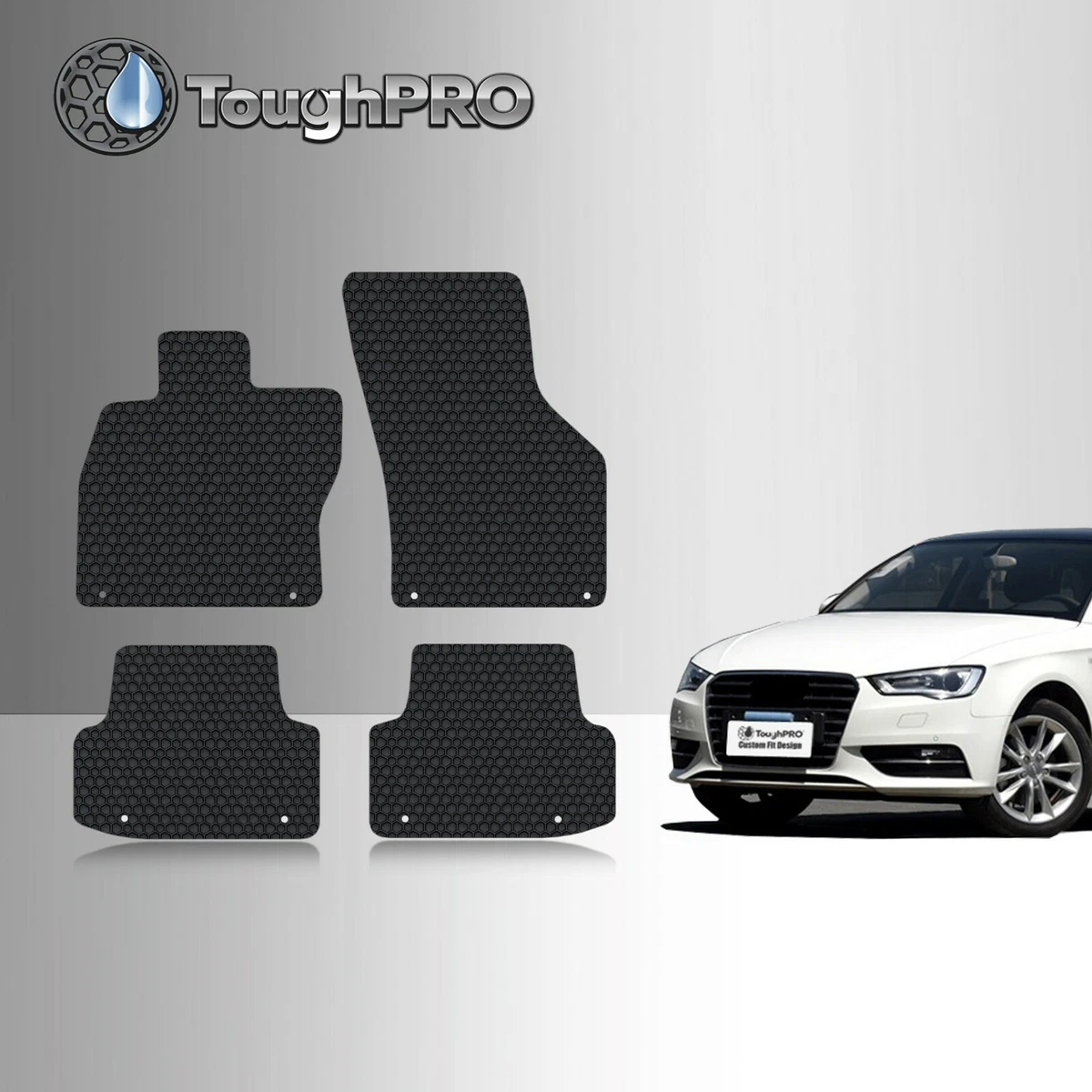 ToughPRO Cargo Mat – Black, Custom Fit For Audi S3 2015-2020, All-Weather Rubber Trunk Liner