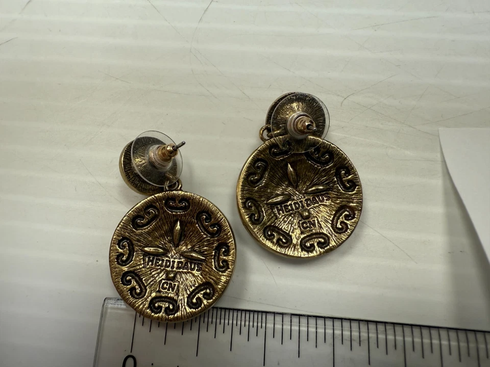 HSN - Heidi Daus - Pendientes colgantes de esmalte de cristal negro y rojo - #52 Foto 4 de 4