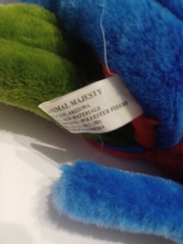 Animal Majesty Macaw Parrot Plush Red Blue Stuffed Toy Faux Leather Feet Beak - Picture 6 of 10