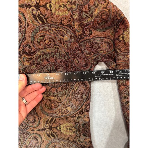 Habitat Blazer Jacket Womens M Dark Brown Knit Tapestry Button Pockets Vintage - Picture 8 of 10
