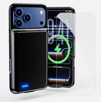 7000mAh Battery Case cover w/ Tempered Glass for iPhone 17 Pro max  (6.9 inch)