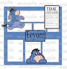 Disney Poohs Eeyore overlay 12 x 12 with Scrapbook Paper Pieces, Die cuts
