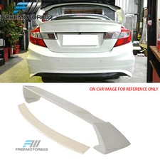 Fits 12-15 Honda Civic 9th Gen Sedan RR Style Unpainted Beige Trunk Spoiler ABS