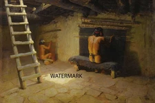 William Robinson Leigh - Indian Navajos Weaving -  17x26 Print REPRODUCTION