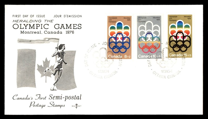 Mayfairstamps Canada FDC 1974 Montreal Olympic games in 1976 rose craft First Da
