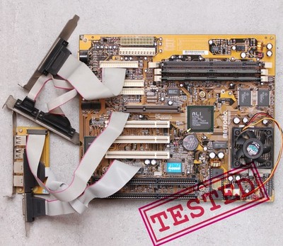 Super Socket 7 MATSONIC MS6260S MoBo with AMD-K6-2/400AFR ,128MB RAM, I/O cables