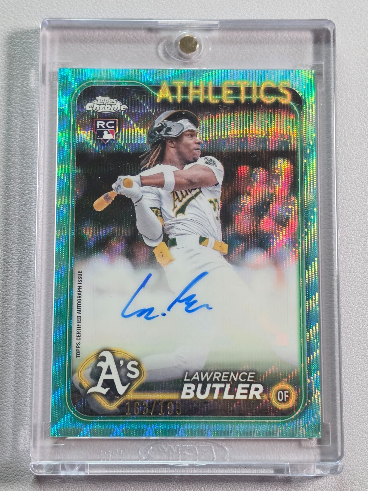 2024 Topps Chrome Update Aqua Wave Refractor /199 Lawrence Butler Rookie Auto RC