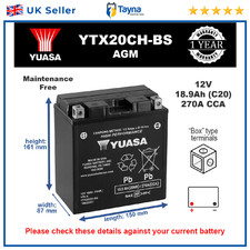 Motorcycle Battery Bike Motorbike YTX20CH-BS Yuasa