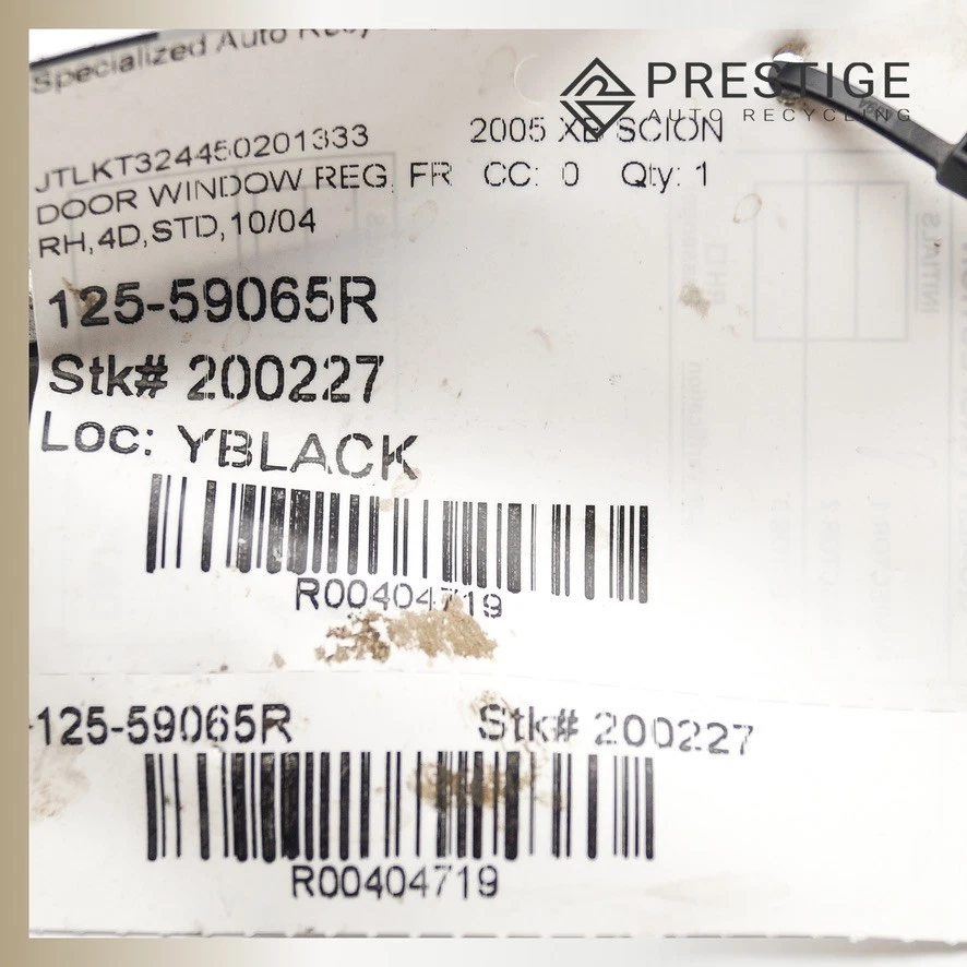 2004–2006 SCION xB Regulador de Janela de Energia de Porta com Motor Frente Direita 69801-52030 - Imagem 4 de 4