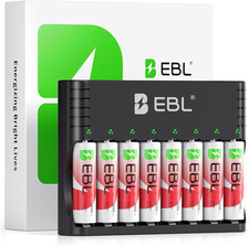 Rechargeable AA Batteries Lithium with Charger, 8 Pack 3000Mwh 1.5V Constant Vol