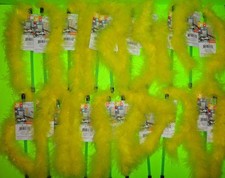 20 PACK Yellow Feather Wand Interactive Cat Kitten Chase Toy Play Furry Fuzzy