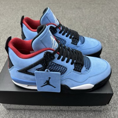 308497-406 New AJ 4 Retro Travis Scott Cactus Jack Blue Men's Size 4-14 
