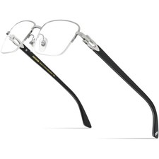 Really Buffalo Horn Handmade Glasses Frame Square Semi Rimless Buffs Eyeglass...