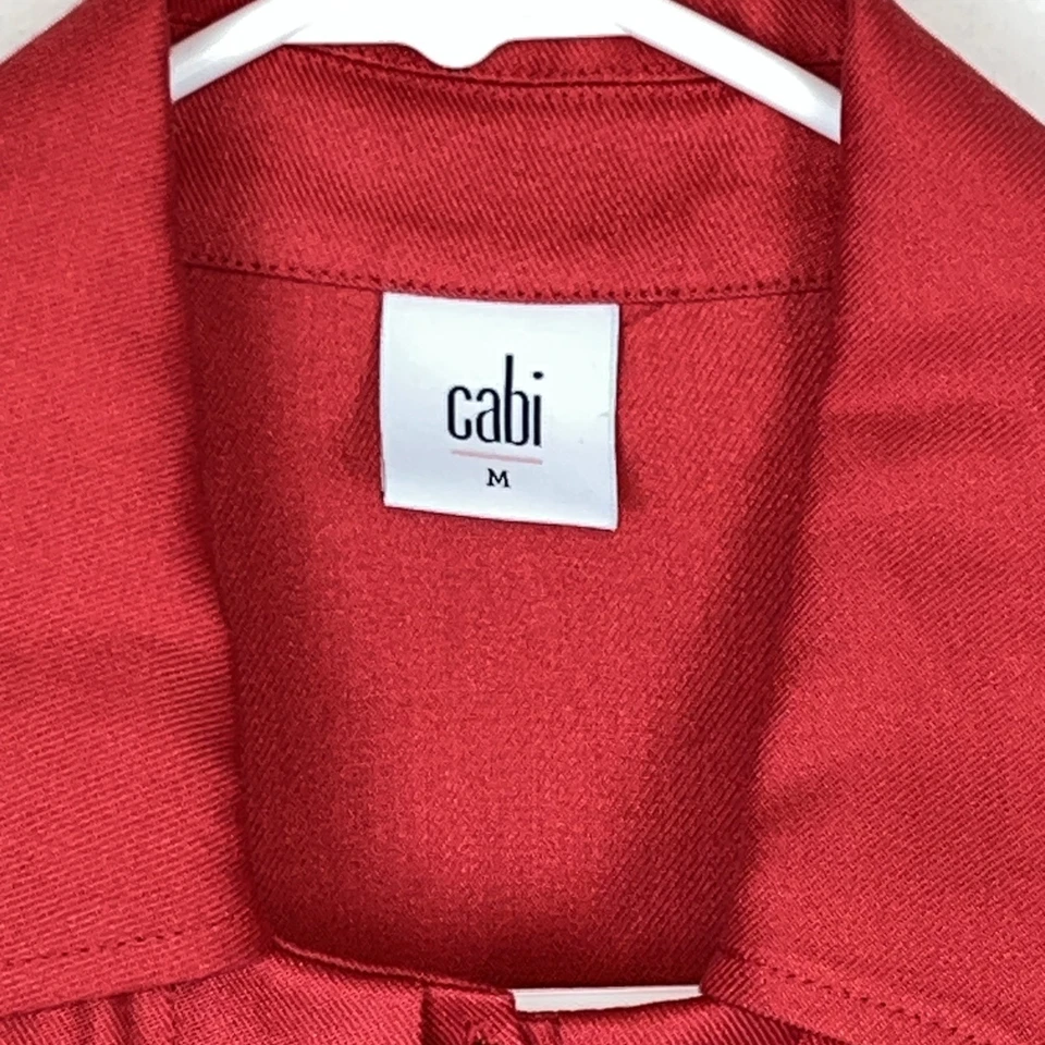 Cabi Red Valentine Linen Blend Blazer Jacket Button Down Size MED - Image 3 of 4