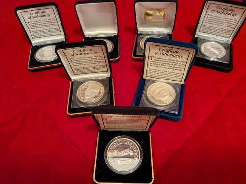 Lot Of 7 One Troy Oz .99 Fine Silver Sports Memorabilia