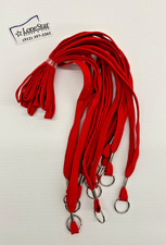 1,100 Bulk Red Lanyards 1/2" Polyester Neck Strap Key Ring Split Ring ID Badge