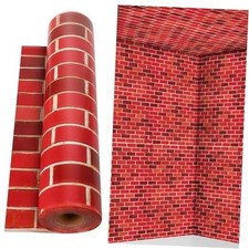Red Brick Wall Backdrop Tablecloth Decoration 52 In x 100 Ft Red Brick
