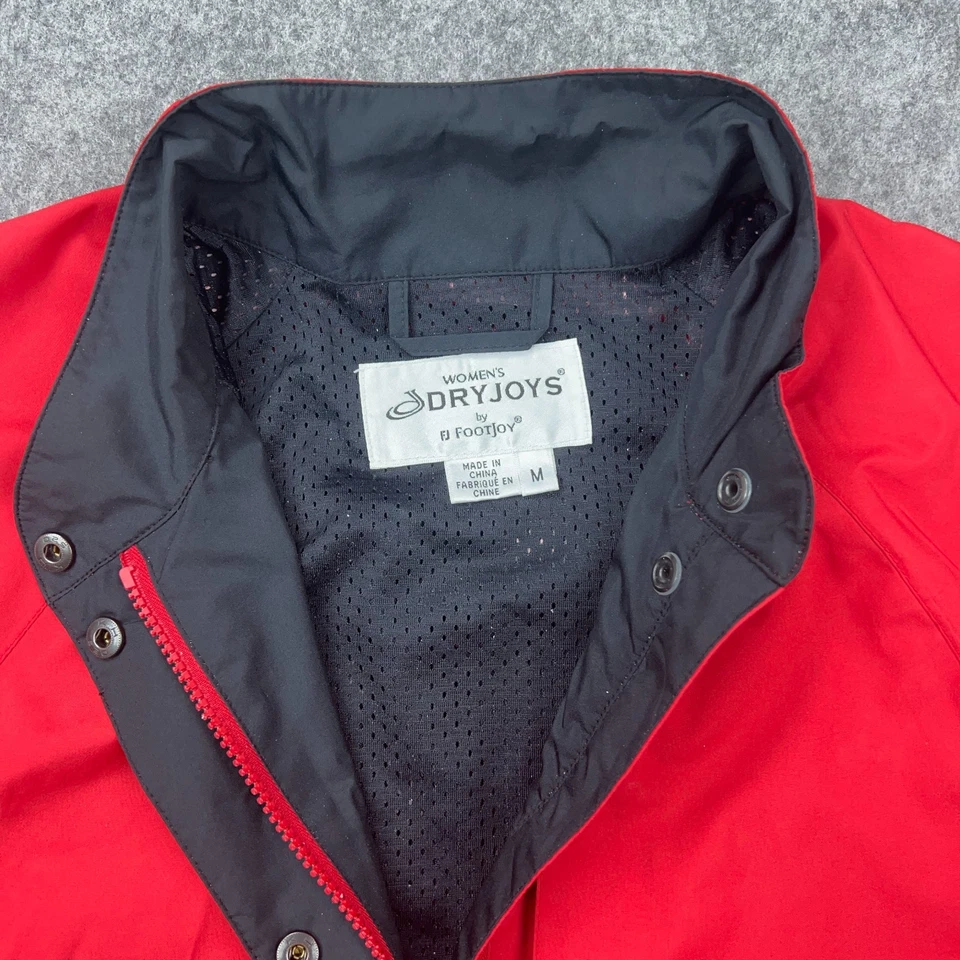 Chaqueta de lluvia FootJoy para mujer mediana DryJoys roja impermeable ventilada golf cortavientos Foto 4 de 4
