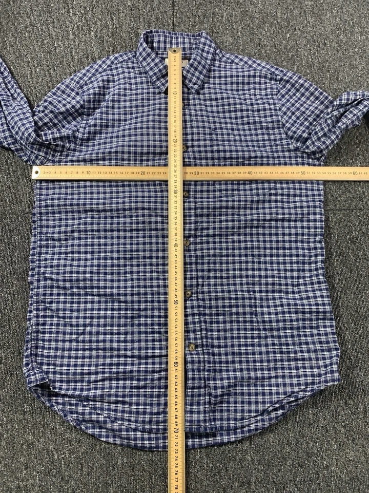 ELWOOD Shirt Mens LARGE Blue Plaid Long Sleeve Button Up cotton collared Size L - Image 4 of 4