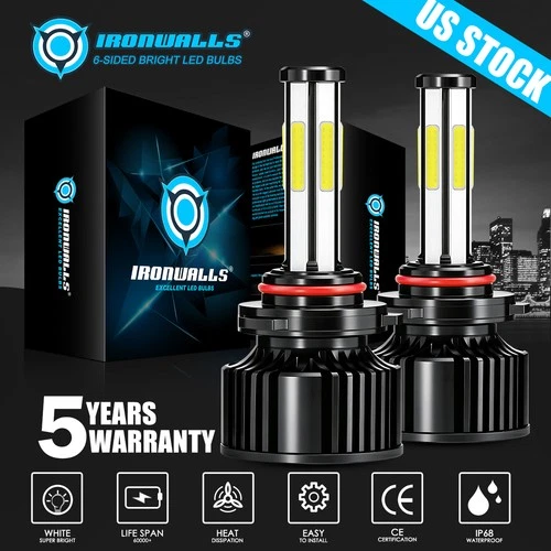 6-sides 9005/HB3 LED Headlight Bulb High Beam 2800000LM Super White Super Bright