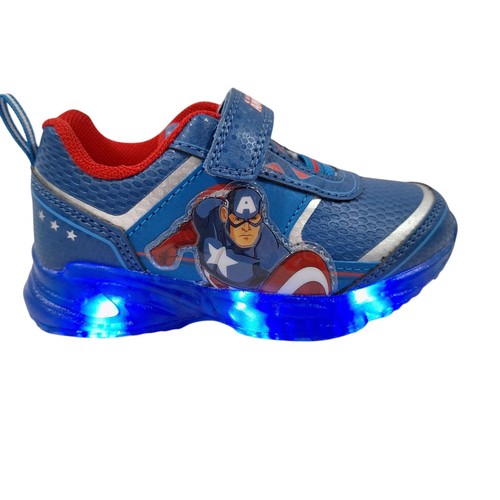Captain America Kids Light Up Shoes Toddler Sneakers Blue Size 9 New 17 (cms) - Picture 11 of 14