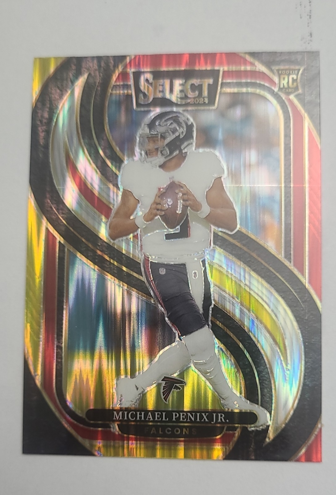 2024 Panini Select - Premier Level Michael Penix Jr. #110 Red & Yellow Shock