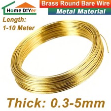 Brass Round Wire Bare 0.3mm 0.4mm 0.5mm 0.6mm 0.8mm 1mm - 5mm Wire Brass Round