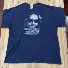 Vintage The Big Lebowski Movie Dude Abides Universal Studios Shirt Large Blue