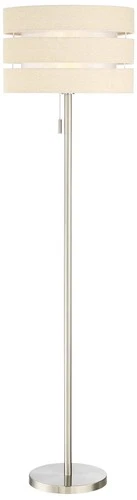 Lite Source Falan 60 1/2"  Ribbon Linen and Nickel Modern Floor Lamp - Picture 2 of 3
