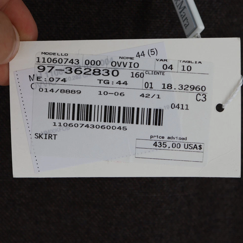 READ Max Mara Ovvio virgin wool silk blend gray skirt US 10 / XL - Image 3 of 4