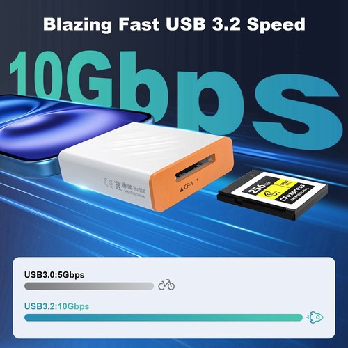 USB3.2 10 Gbit/S CFexpress Typ A-Speicherkartenleser, Tragbarer Typ A Ex2792 - Photo 7/9