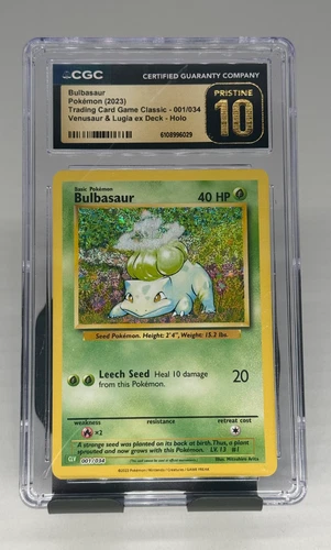 Bulbasaur 001/034 Trading Card Game Classic 2023 Venusaur & Lugia ex Deck CGC 10
