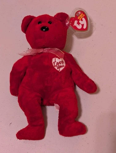Secret the Bear - Ty Beanie Baby (Red, 2000, Vintage, MWMT, Plush, Toy, Stuffed