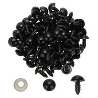 12 Mm Sicherheitsaugen, 100Er-Set, Kunststoff-Bastelaugen Mit Unterlegscheiben