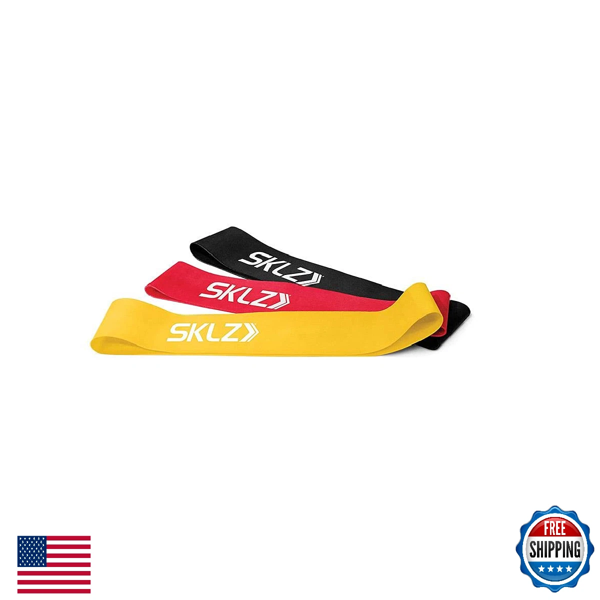 SKLZ Mini Resistance Bands Set of 3 - Light (Yellow) - Workout Exercise
