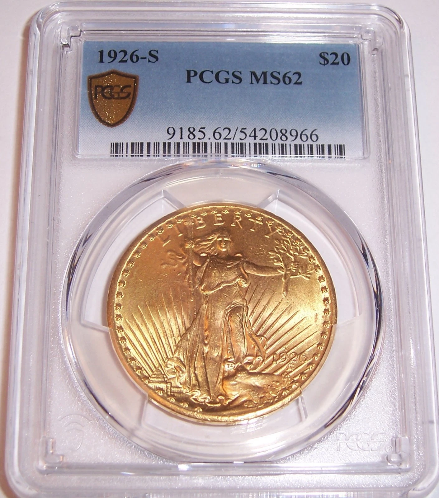 1926-S $20 San Francisco Choice St Gaudens Double Eagle PCGS MS62!!!