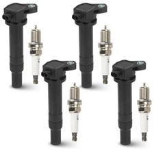 4PCS Ignition Coil Pack with 4PCS Iridium Spark Plug Compatible with Hyundai ...