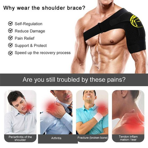 Shoulder Brace Rotator Cuff Pain Relief Support Therapy Belt Sleeve Men Women CF - Picture 7 of 19