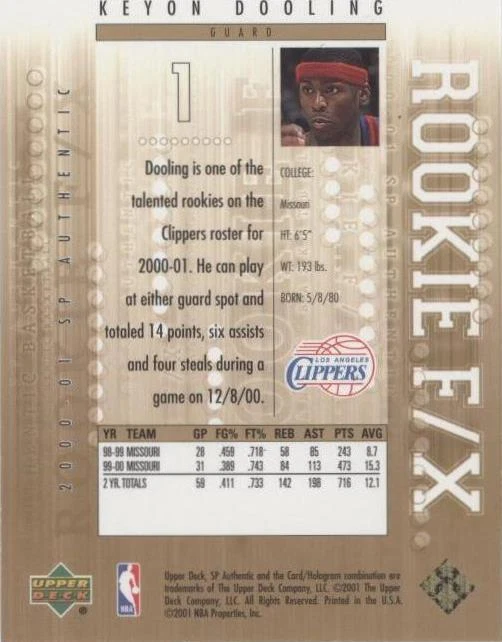2000-01 SP Authentic - Keyon Dooling #100