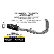 ARROW Approved Fast Complete Muffler Black for Triumph 660 TRIDENT 2025-2025